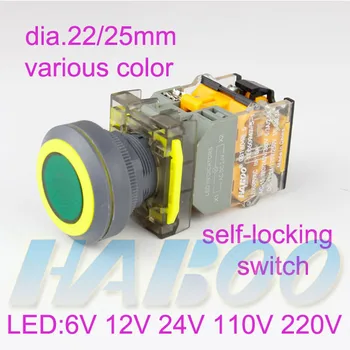 illuminated switch 5pcs dia.22/25mm ultrathin head push button swith with led lighting 6V 12V 24V 110V 220V self-locking switch
illuminated switch 5pcs dia.22/25mm ultrathin head push button swith with led lighting 6V 12V 24V 110V 220V self-locking switch