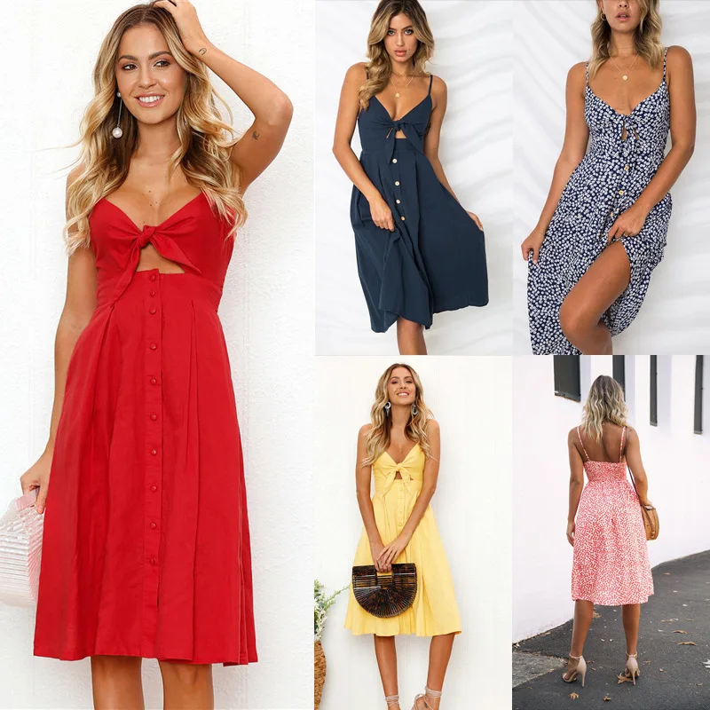 2019 Summer Casual Solid Color Sleeveless Spaghetti Strap Bow sexy Dress White Yellow Red Navy Blue Army Green Pink Blue Dress
2019 Summer Casual Solid Color Sleeveless Spaghetti Strap Bow sexy Dress White Yellow Red Navy Blue Army Green Pink Blue Dress
