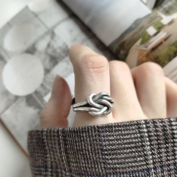 Women Handmade 925 Sterling Silver Promise / Friendship Ring , Retro Heavy Duty Double Line Braided Two Strand Twisted Knot Ring
Women Handmade 925 Sterling Silver Promise / Friendship Ring , Retro Heavy Duty Double Line Braided Two Strand Twisted Knot Ring