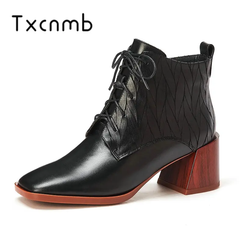 TXCNMB Genuine Leather Winter Autumn Women Boots High Heel Platform Ankle Boots Cow Leather Motorcycle Lady Ladies Shoes
TXCNMB Genuine Leather Winter Autumn Women Boots High Heel Platform Ankle Boots Cow Leather Motorcycle Lady Ladies Shoes