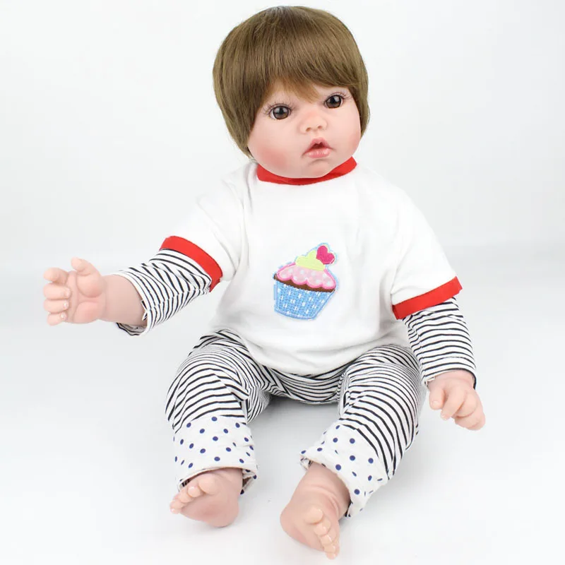20" 55cm bebe boy reborn cotton body silicone reborn baby dolls real newborn baby looking for kids gift dolls bebe alive reborn