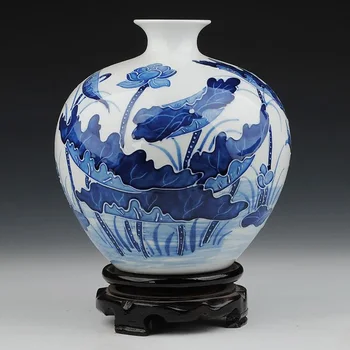 Blue and White Porcelain Chinese Elegant Tabletop Vase with Embossed Lotus Pool Painting Decoration ZDV-M002SL
Blue and White Porcelain Chinese Elegant Tabletop Vase with Embossed Lotus Pool Painting Decoration ZDV-M002SL