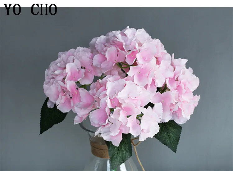 real touch high quality Artificial Flower Hydrangea 5 Heads Peony Bridal Bouquet Silk Flower For wedding Valentine's Day Party home DIY Decoration (6)