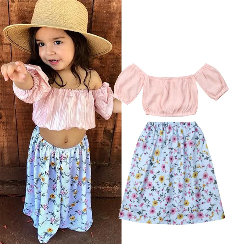 Fashion Toddler Baby Girls Summer Clothes Off Shoulder Crop Tops Floral Maxi Skirt Pretty 2Pcs Clothes Set Outfits Sunsuit
Fashion Toddler Baby Girls Summer Clothes Off Shoulder Crop Tops Floral Maxi Skirt Pretty 2Pcs Clothes Set Outfits Sunsuit