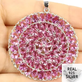 Guaranteed Real 925 Solid Sterling Silver 10.8g Long Big Size Top Pink Tourmaline Woman's Party Pendant 50x43mm
Guaranteed Real 925 Solid Sterling Silver 10.8g Long Big Size Top Pink Tourmaline Woman's Party Pendant 50x43mm