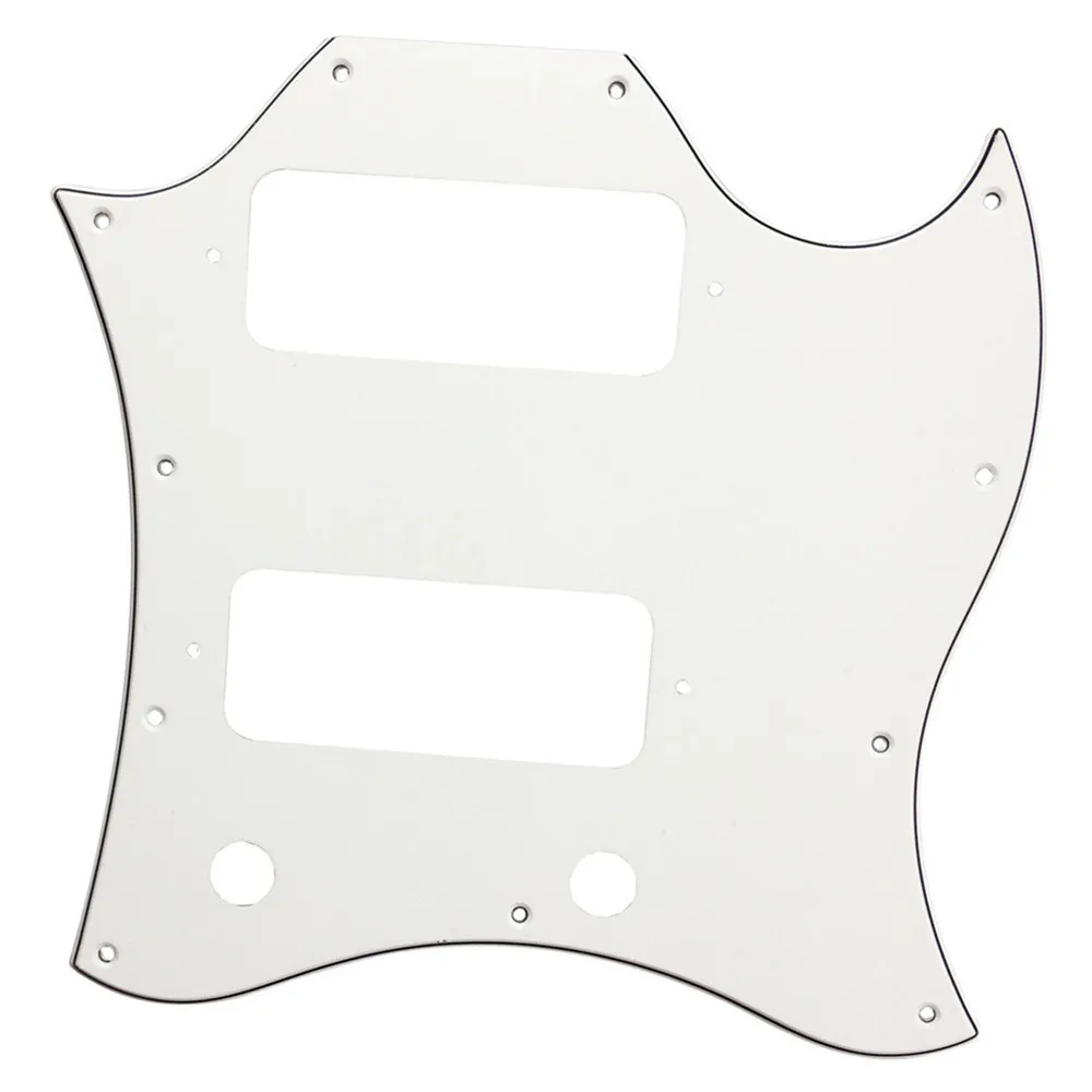 Pleroo Custom Guitar pickgaurd - For Standard SG Style With P90 Pickups Guitar pickguard Scratch Plate, 3 Ply White 
Pleroo Custom Guitar pickgaurd - For Standard SG Style With P90 Pickups Guitar pickguard Scratch Plate, 3 Ply White