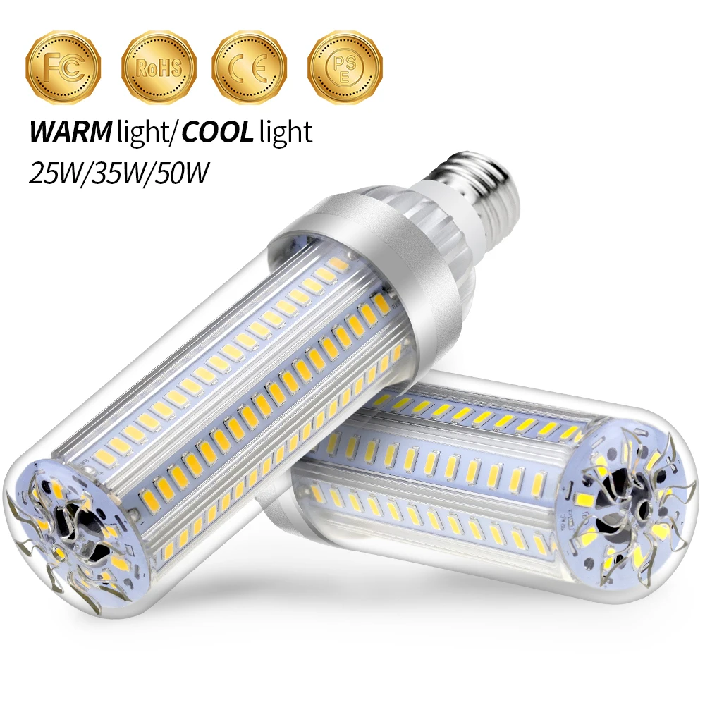 

E26 LED Lamp 220V Ampoule LED E27 Corn Bulb 25W 35W 50W LED Bulb High Power Energy Saving Light 110V No Flicker For Home 5730SMD