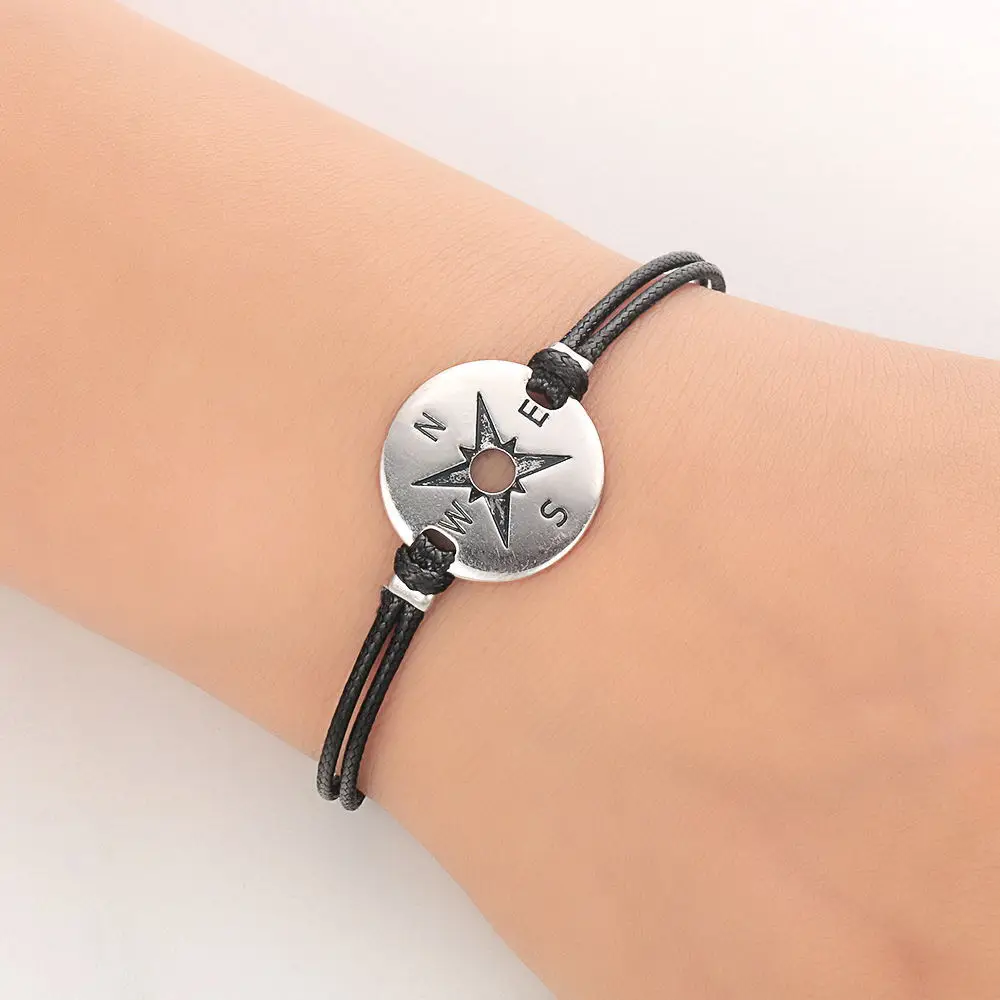 New Compass Bracelet Men Fashion Stainless Steel Bracelet Handmade Leather Chain Charm Jewelry Best Friends Gift Bracelet Couple
New Compass Bracelet Men Fashion Stainless Steel Bracelet Handmade Leather Chain Charm Jewelry Best Friends Gift Bracelet Couple