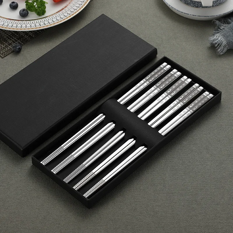 Stainless Steel Tableware Colorful Length 23cm Reusable Chopsticks Dishware Silver Iron Antiskid Household Metal Chinese
Stainless Steel Tableware Colorful Length 23cm Reusable Chopsticks Dishware Silver Iron Antiskid Household Metal Chinese
