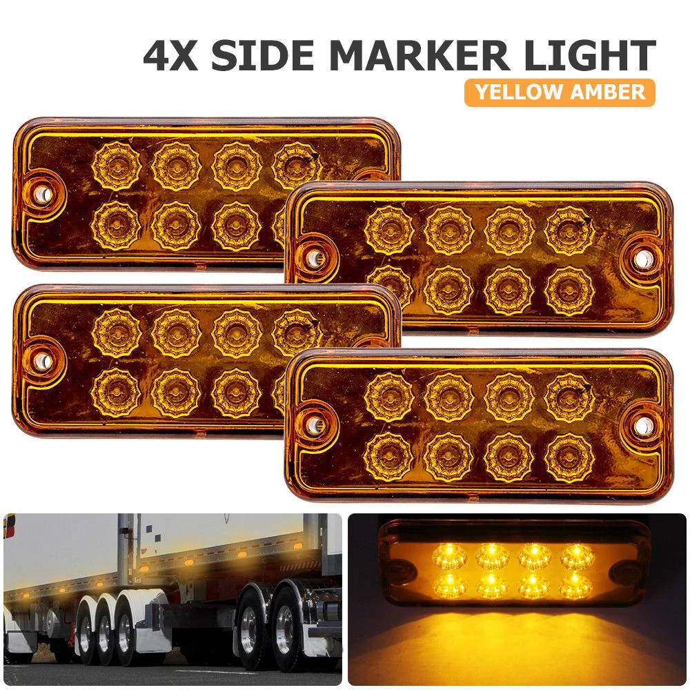 4pcs 12V LED Yellow Car Side Marker Indicator Lights For Trailer Truck Lorry Lamp
4pcs 12V LED Yellow Car Side Marker Indicator Lights For Trailer Truck Lorry Lamp