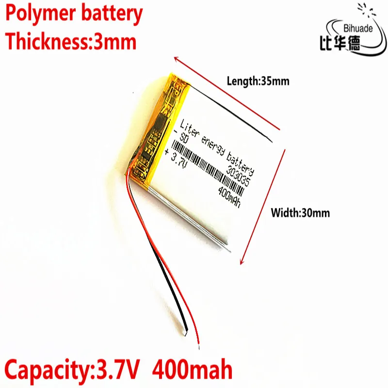 Good Qulity Liter energy battery 3.7V,400mAH 303035 Polymer lithium ion / Li-ion battery for tablet pc BANK,GPS,mp3,mp4
Good Qulity Liter energy battery 3.7V,400mAH 303035 Polymer lithium ion / Li-ion battery for tablet pc BANK,GPS,mp3,mp4