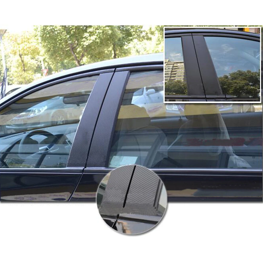 Car Exterior Accessories Carbon Fiber Decorative Window Center Pillar Sticker For Chevrolet Cruze 2009 To 2016 12PCS per set 5