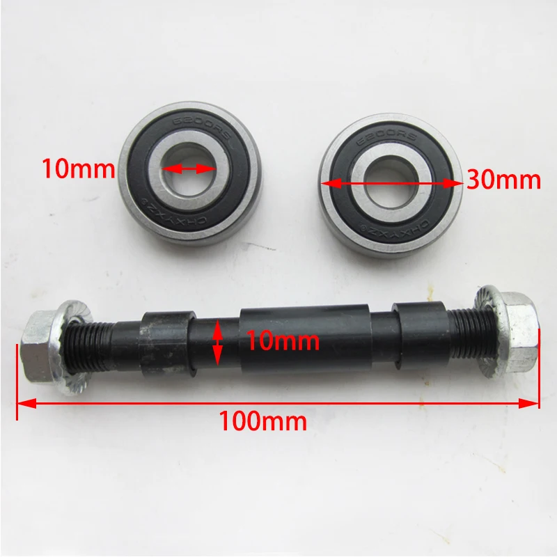 Front Wheel Axle 10X100mm for 200X50 Front Wheel Dolphin Electric Scooter with Spacer Sleeve and Bearings
Front Wheel Axle 10X100mm for 200X50 Front Wheel Dolphin Electric Scooter with Spacer Sleeve and Bearings