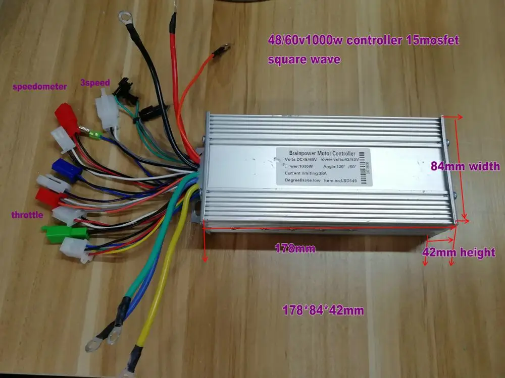 24v36v48v60v64v72v84v800w1000w squarewave controller 15mosfet for electric scooter biycle tricycle with instrument+ 3speed wire
24v36v48v60v64v72v84v800w1000w squarewave controller 15mosfet for electric scooter biycle tricycle with instrument+ 3speed wire