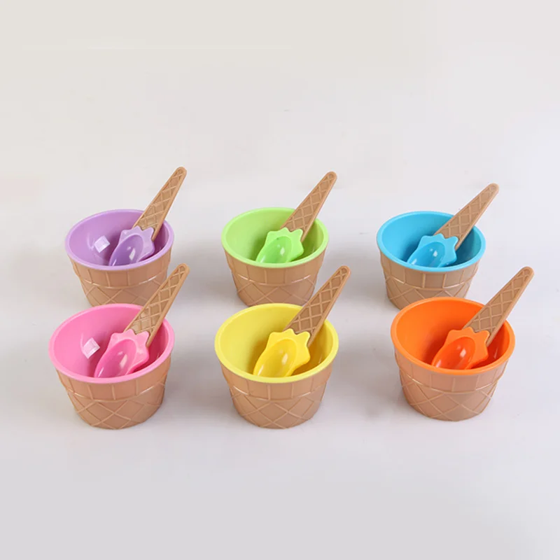 Food Grade Plastic Ice Cream Bowl With Spoon Set, Reusable Double Layered Children's Kids Dessert cereal Bowl Kitchen Tableware
Food Grade Plastic Ice Cream Bowl With Spoon Set, Reusable Double Layered Children's Kids Dessert cereal Bowl Kitchen Tableware