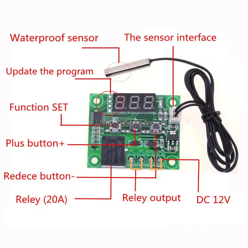 1PCS W1209 DC 12V heat cool temp thermostat temperature control switch temperature controller thermometer thermo controller
1PCS W1209 DC 12V heat cool temp thermostat temperature control switch temperature controller thermometer thermo controller