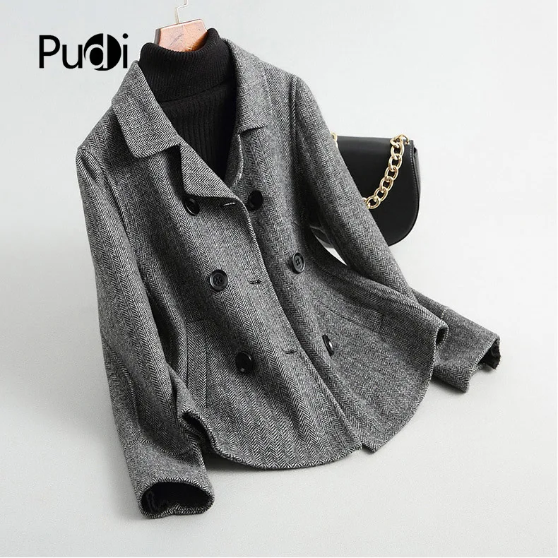 PUDI RO18052 2018 Women Fall Winter new short herringbone wool jacket with pocket lady long style pocket leisure coat
PUDI RO18052 2018 Women Fall Winter new short herringbone wool jacket with pocket lady long style pocket leisure coat