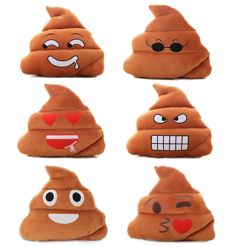 

1pc Funny Stool Emoji Smiley Emoticon Cushion Pillow Stuffed Soft Poop Pillow Toy Face Smiley Cute Doll Birthday Gift for Kids