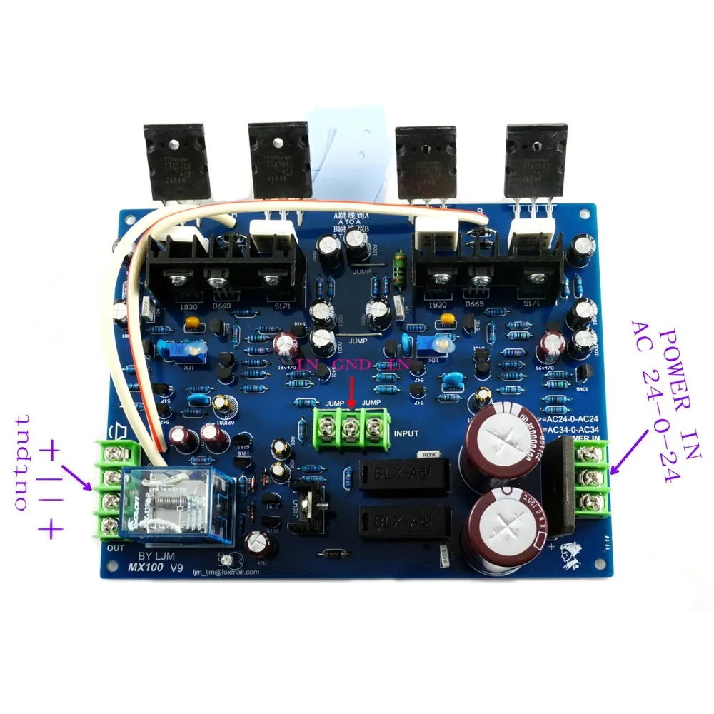 1pcs MX100 Two Channels TTC5200 integrated Board w/Power Supply & Speaker Protection by LJM
1pcs MX100 Two Channels TTC5200 integrated Board w/Power Supply & Speaker Protection by LJM