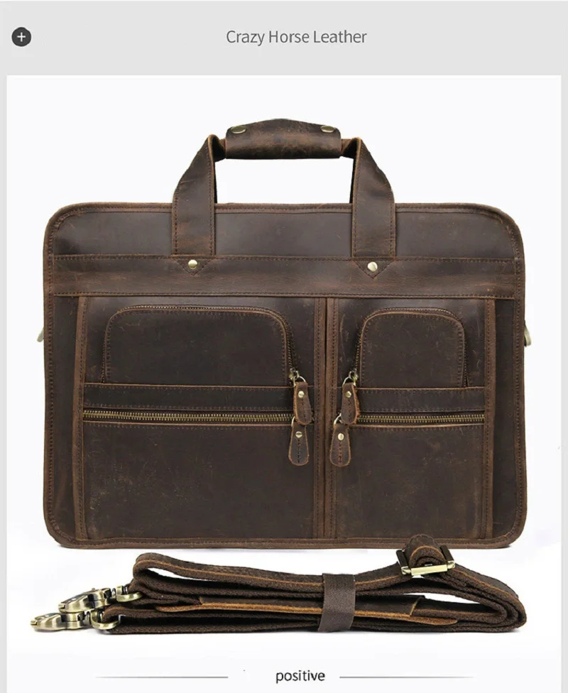 J.M.D New Multi-Pocket Briefcase Retro Real Leather Handbag Crazy Horse Leather 17-inch Computer Business Bag
J.M.D New Multi-Pocket Briefcase Retro Real Leather Handbag Crazy Horse Leather 17-inch Computer Business Bag