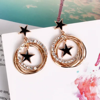 The stars fashion joker earrings south Korean personality crystal metal goddess temperament eardrop of stud earrings
The stars fashion joker earrings south Korean personality crystal metal goddess temperament eardrop of stud earrings