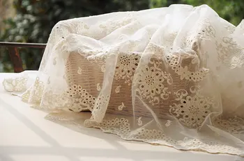 cream lace fabric with hollowed out floral, embroidered mesh lace by the yard 1 yard
cream lace fabric with hollowed out floral, embroidered mesh lace by the yard 1 yard