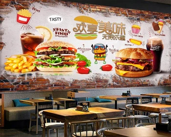 beibehang Modern super silky wall paper hand-painted brick 3d wallpaper delicious hamburger fast food shop tooling background
beibehang Modern super silky wall paper hand-painted brick 3d wallpaper delicious hamburger fast food shop tooling background