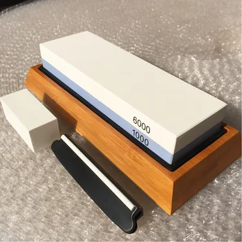 New Professional Whetstone Knife Sharpener Dual Sided 1000/6000 Grit Combination Knife Sharpening Water Stone for Kitchen 2018