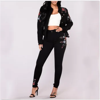 2017 New Fashion Womens Jeans High Waist Embroidered Floral Pencil Jeans Pants Female Denim Black Skinny Trousers
2017 New Fashion Womens Jeans High Waist Embroidered Floral Pencil Jeans Pants Female Denim Black Skinny Trousers