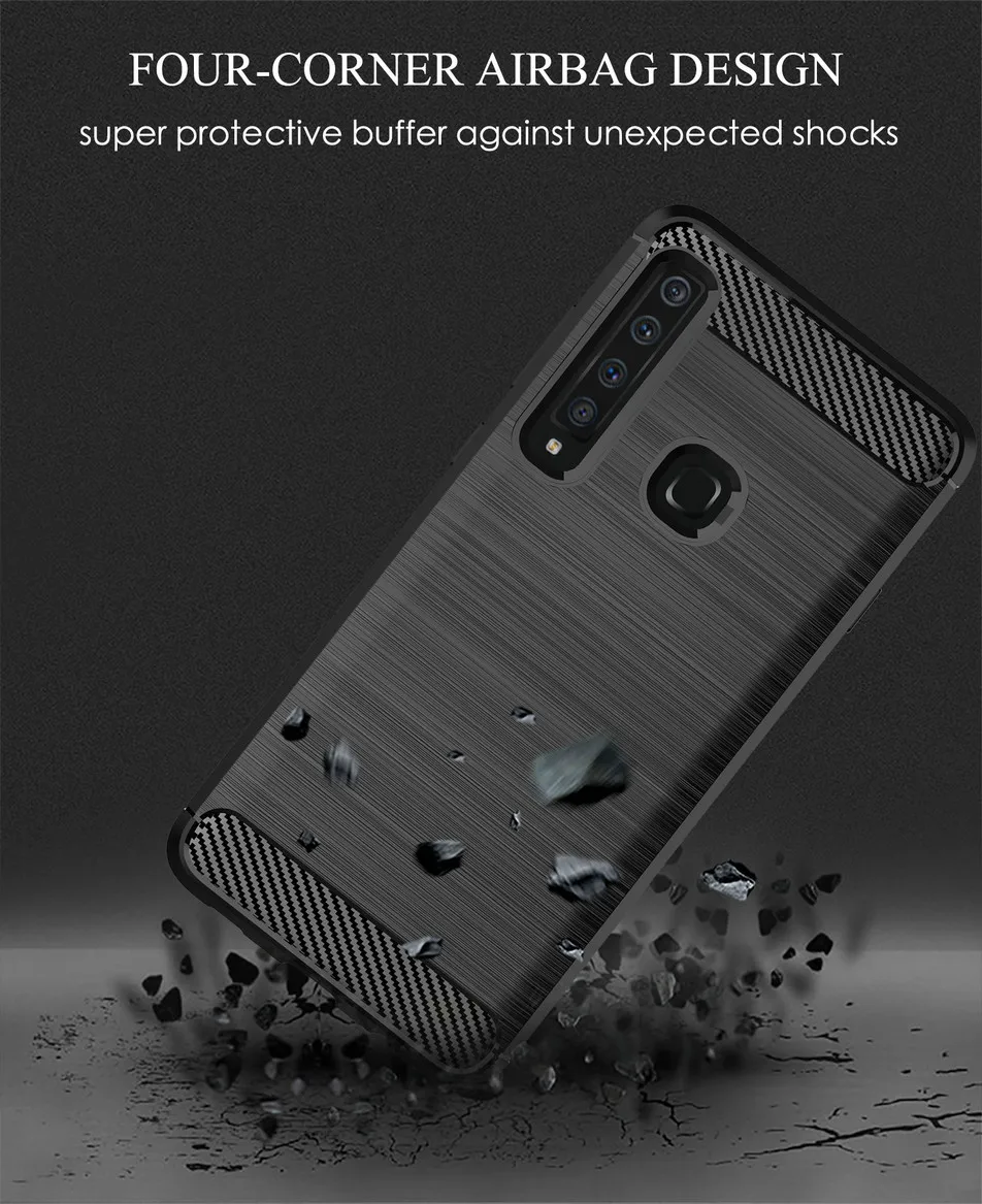 Luxury Cases For Samsung A9 2018 Case Silicon Shockproof Plain Carbon Fiber Cover for Case Samsung Galaxy A9 2018 TPU Coque (7)
