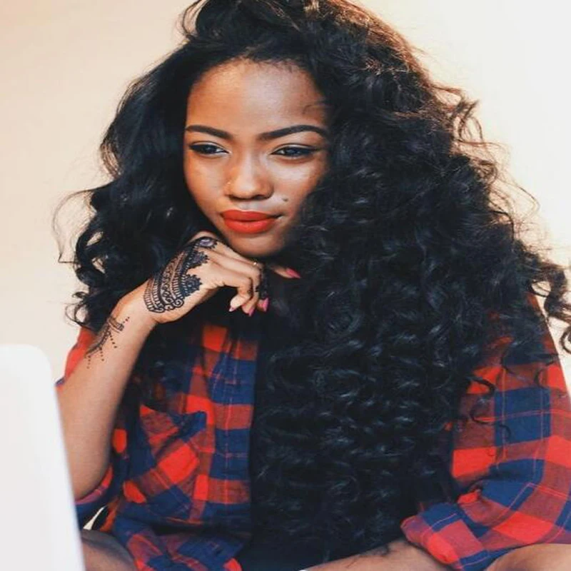 100% Full Lace Human Hair Curly Wigs for Black Women 8A Peruvian Virgin Hair Kinky Curly Glueless Lace Front Human Hair Wigs