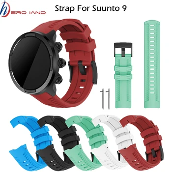 

Hero Iand Silicone Sports Watchband Bracelet Strap for SUUNTO 9 Multisport GPS Watch Wristband Replacement Accessories