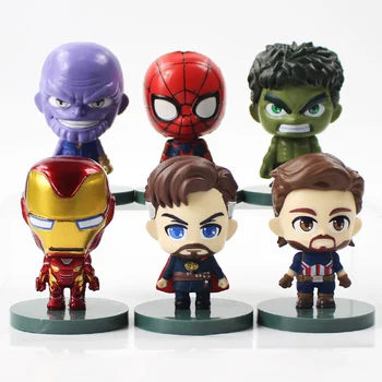 6cm 6pcs/lot Thanos Captain America Iron Man Superman Spiderman Super man spider man cute action figure model toy pvc with base
6cm 6pcs/lot Thanos Captain America Iron Man Superman Spiderman Super man spider man cute action figure model toy pvc with base