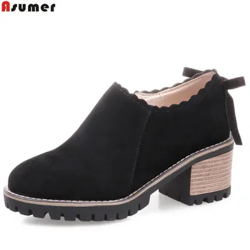 ASUMER black beige round toe zip spring autumn ladies shoes square heel fashion women high heels shoes flock big size 34-43
ASUMER black beige round toe zip spring autumn ladies shoes square heel fashion women high heels shoes flock big size 34-43