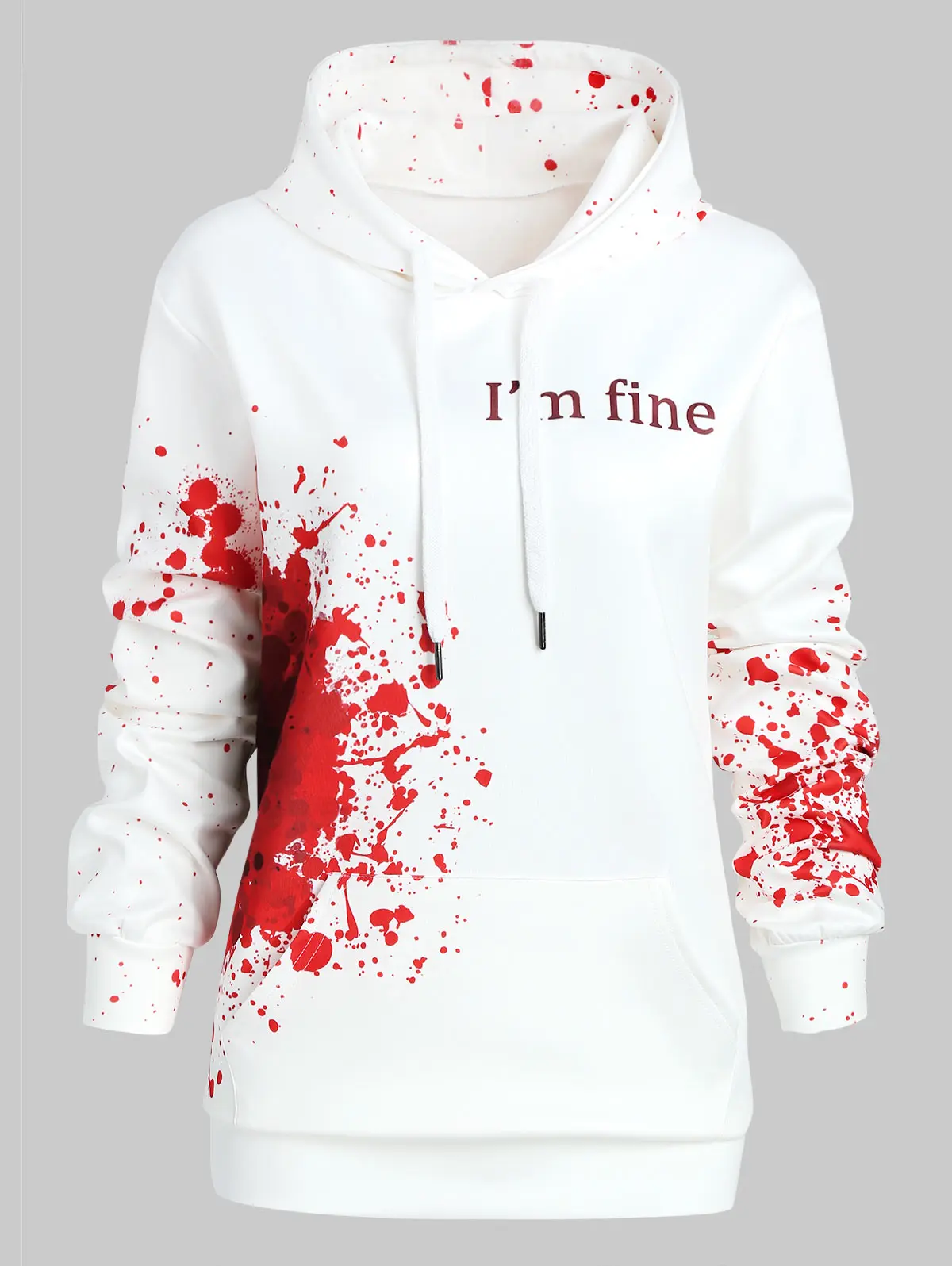 Wipalo Plus Size I'M FINE Letter Print Inspired Splatter Halloween Hoodie Blood Hoodies Sweatshirts Women Jumper Pullover 5XL
Wipalo Plus Size I'M FINE Letter Print Inspired Splatter Halloween Hoodie Blood Hoodies Sweatshirts Women Jumper Pullover 5XL
