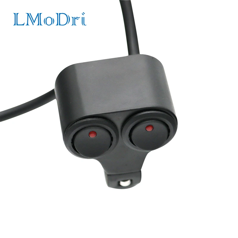 

LMoDri 22mm Motorcycle Switches Handlebar Mount Switch Headlight Hazard Brake Fog ON OFF Aluminum Alloy With Indicator Light