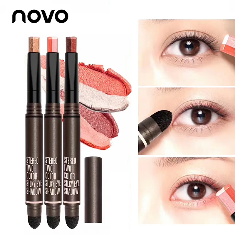 NOVO 2 Colors Eyeshadow Stick Glitter Matte Makeup Silkworms Eye Shadow Powder Make Up Pigment Cosmetics With Sponge
NOVO 2 Colors Eyeshadow Stick Glitter Matte Makeup Silkworms Eye Shadow Powder Make Up Pigment Cosmetics With Sponge