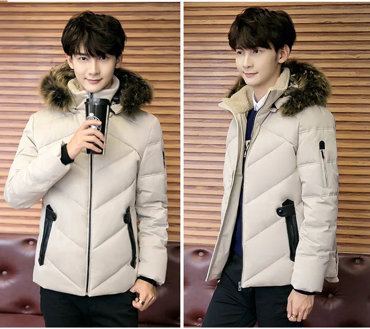 Aolamegs Men's Winter Down Jacket Hooded White Duck Down Coat Fashion Fur Collar Hat Down Jackets Male Windproof Warm Parkas (16)
