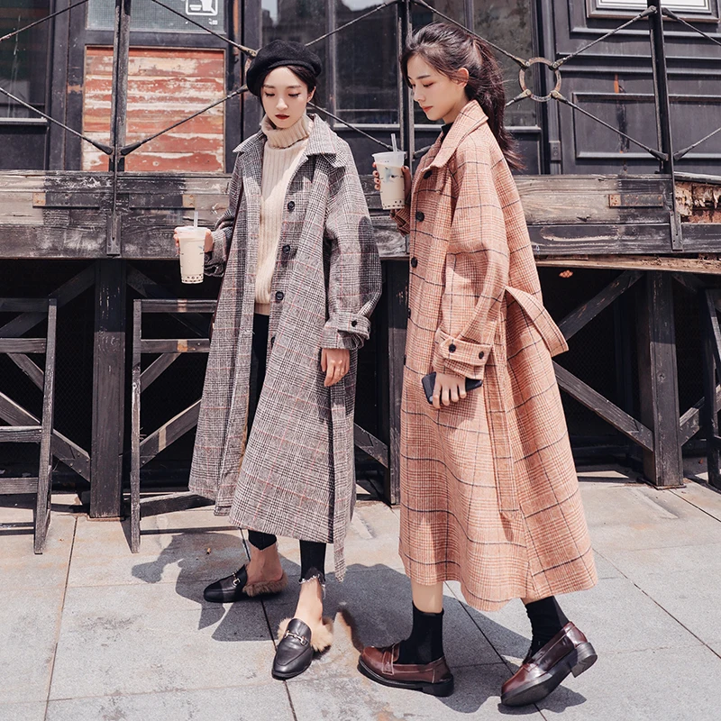 Top Quality Plaid Long Woolen Coat X-long Winter Coat Women Single Breasted Windproof Collar Outwear Abrigos Mujer Invierno 2018
Top Quality Plaid Long Woolen Coat X-long Winter Coat Women Single Breasted Windproof Collar Outwear Abrigos Mujer Invierno 2018