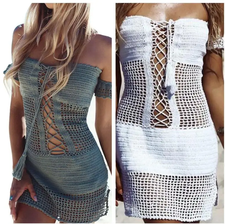 Women Fashion Bandage Hollow-Out Dress Crochet Bikini Cover-Up Boho One Piece Swimwear Sexy Swimsuit
Women Fashion Bandage Hollow-Out Dress Crochet Bikini Cover-Up Boho One Piece Swimwear Sexy Swimsuit