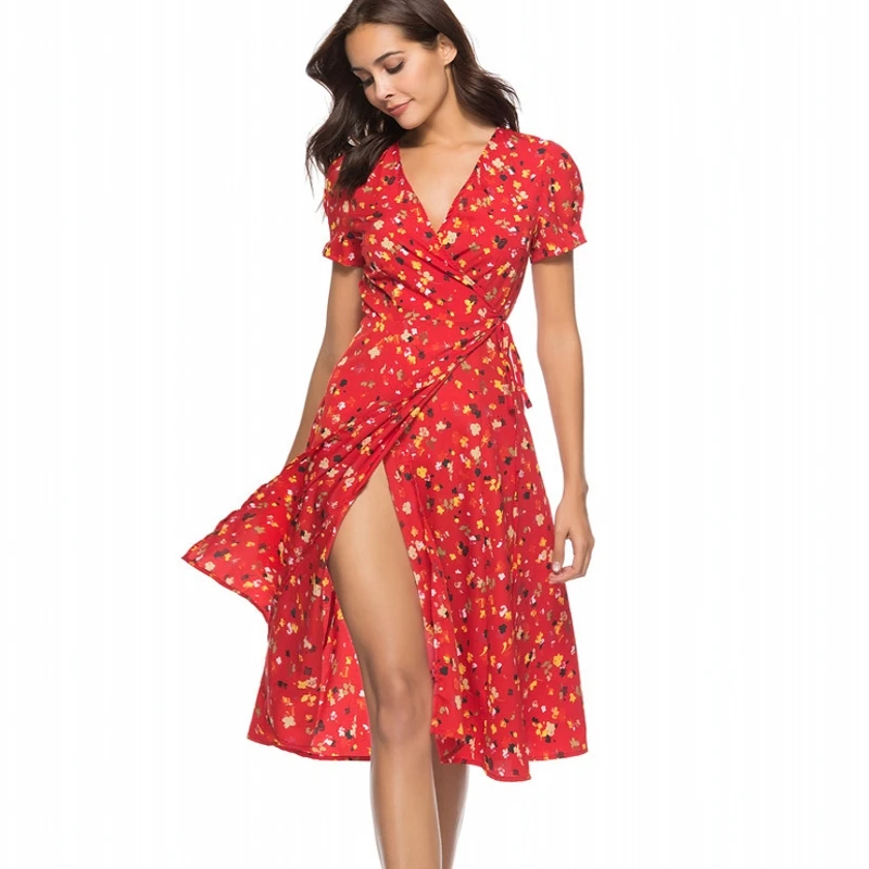 Red Dress Women Navy Cherry Print Sexy Deep V-neck Lace Up On Waist Wrapped Long Dress Mid-Calf Short Sleeve vestidos D86091
Red Dress Women Navy Cherry Print Sexy Deep V-neck Lace Up On Waist Wrapped Long Dress Mid-Calf Short Sleeve vestidos D86091
