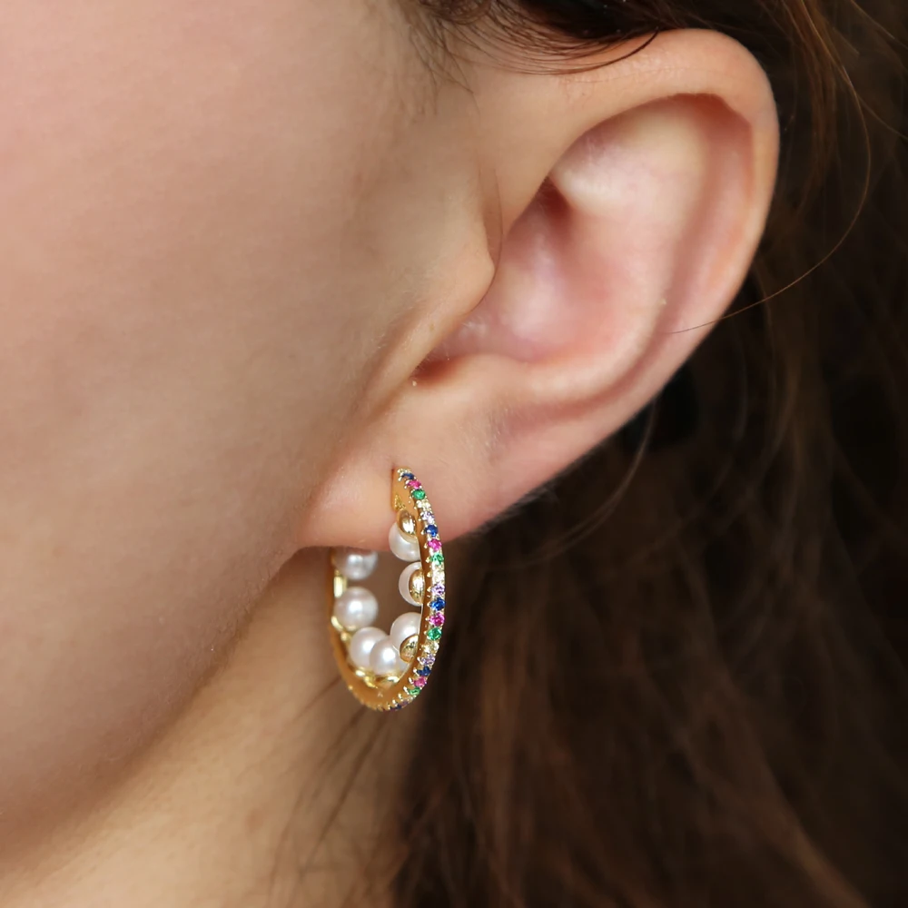 2019 New arrived fashion jewelry pearl bead round circle hoop trendy gorgeous women circle rainbow hoop earring
2019 New arrived fashion jewelry pearl bead round circle hoop trendy gorgeous women circle rainbow hoop earring