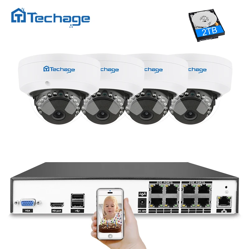 Techage H.265 8CH 5MP POE NVR CCTV System Two Way Audio 5MP AI IP Camera Outdoor IP66 Waterproof Video Security Surveillance Kit
Techage H.265 8CH 5MP POE NVR CCTV System Two Way Audio 5MP AI IP Camera Outdoor IP66 Waterproof Video Security Surveillance Kit