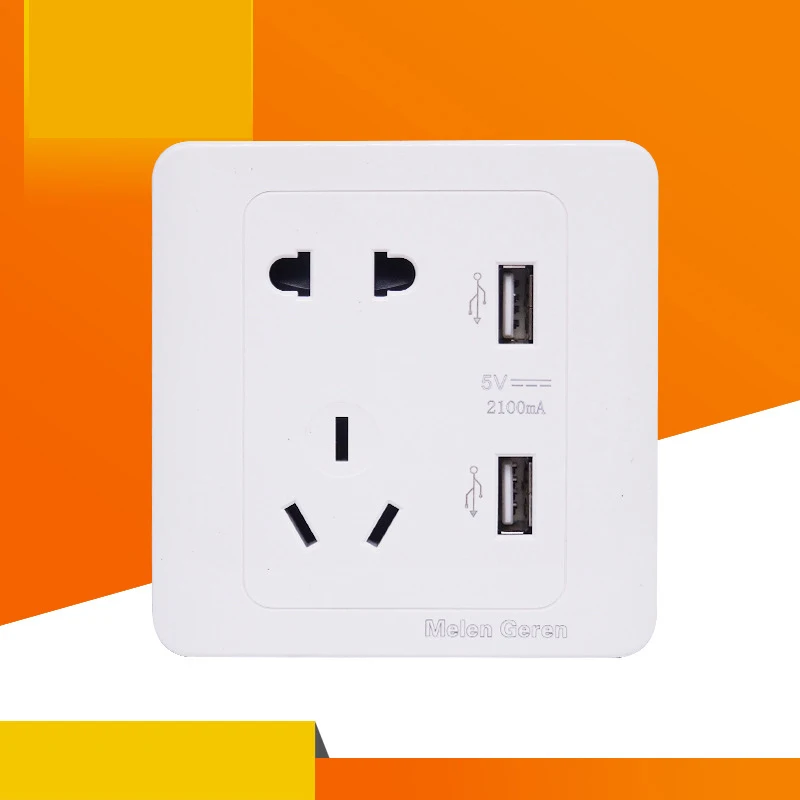 5 Hole Socket 2.1A Dual USB Wall Socket Charger AC/DC Power Adapter Plug Outlet Panel Quick Charging With Indicator 5V 86*86MM
5 Hole Socket 2.1A Dual USB Wall Socket Charger AC/DC Power Adapter Plug Outlet Panel Quick Charging With Indicator 5V 86*86MM