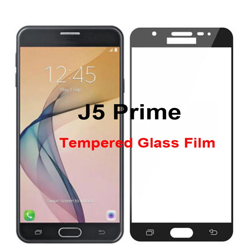 

Взрывозащищенное Закаленное стекло для Samsung Galaxy J5 Prime, полноэкранная защитная пленка черного цвета, стеклянная пленка