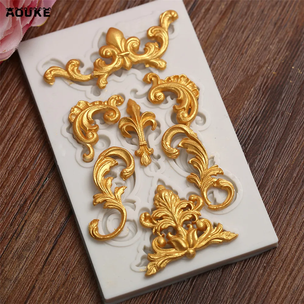 

Euporean Pattern Shape Fondant Cake Silicone Mold Biscuits Pastry Mould Candy Chocolate Molds Cake Decoration Baking Tools K044