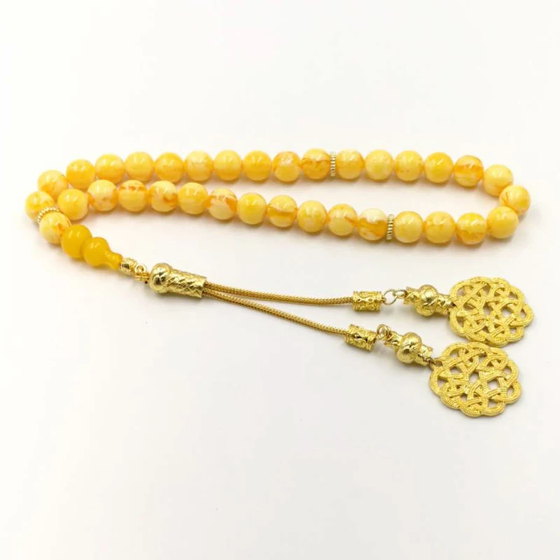 Muslim Rosary Ambers Color 33 66 99 beads Tasbih gift Ramadan Golden metal tassel Man's Tarbons Misbaha Islamic Bracelets
Muslim Rosary Ambers Color 33 66 99 beads Tasbih gift Ramadan Golden metal tassel Man's Tarbons Misbaha Islamic Bracelets