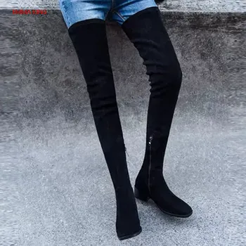 Black Fashion Over The Knee Boots Women Autumn Winter Shoes Suede Low Heels Knight Boots 2018 Solid Female Thigh High Booties
Black Fashion Over The Knee Boots Women Autumn Winter Shoes Suede Low Heels Knight Boots 2018 Solid Female Thigh High Booties