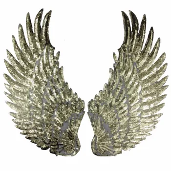 1 Pair Sliver Gold Sequins Patch DIY Angel Wings Patches For Kids Clothes Sew-on Embroidered Patch Motif Applique Sticker 
1 Pair Sliver Gold Sequins Patch DIY Angel Wings Patches For Kids Clothes Sew-on Embroidered Patch Motif Applique Sticker