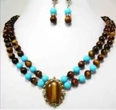 Shipping >> new hot Beautiful turquoise tigereye earring necklace set 17"-18"AAAR
Shipping >> new hot Beautiful turquoise tigereye earring necklace set 17"-18"AAAR